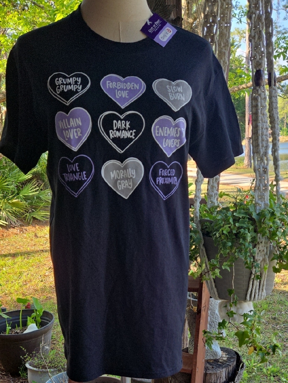Out Of Print Black Sour Love Tropes T-shirt Unisex Size Small